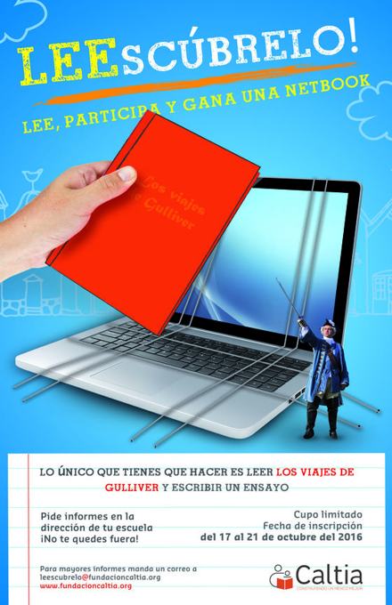 Cartel de la convocatoria 2016 con Fundación Caltia: Los viajes de Gulliver